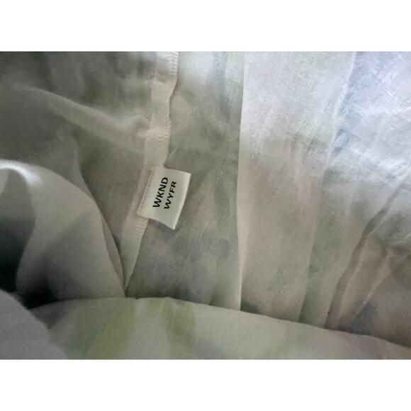 WKND WYFR Womens/Teen White Floral Blue and Green Leaf Pattern Skirt Size XL - Picture 7 of 8